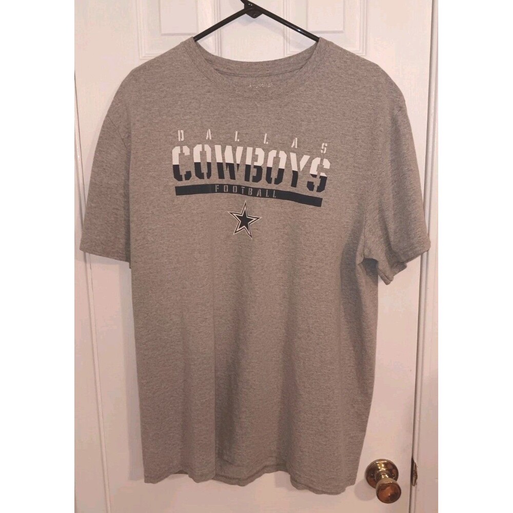 Men's Dallas Cowboys Football T Shirt Gray  2 XL Short Sleeve